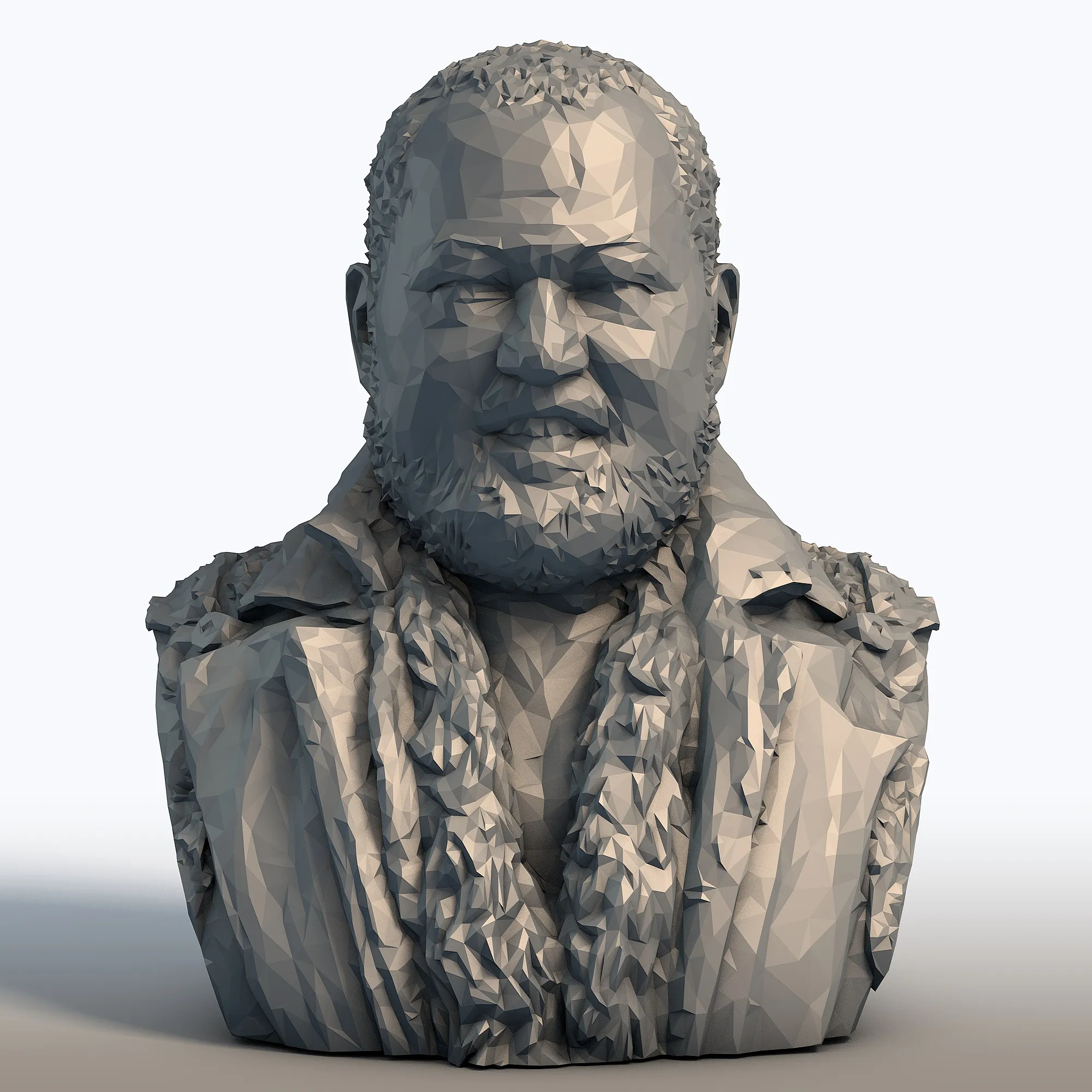Laurence Fishburne Low Poly Bust - Morpheus Actor Sculpture - Geometric Hollywood Portrait 3D Print Model .c4d .max .obj .3ds .fbx .stl .blend 