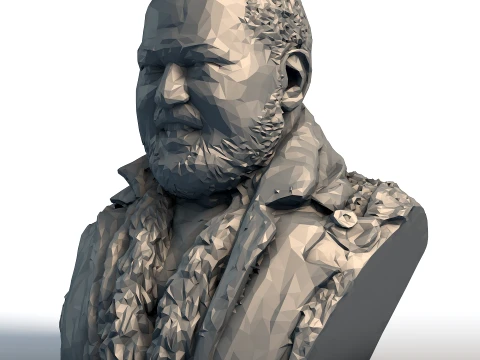 Laurence Fishburne Low Poly Bust - Morpheus Actor Sculpture - Geometric Hollywood Portrait 3D Print Model