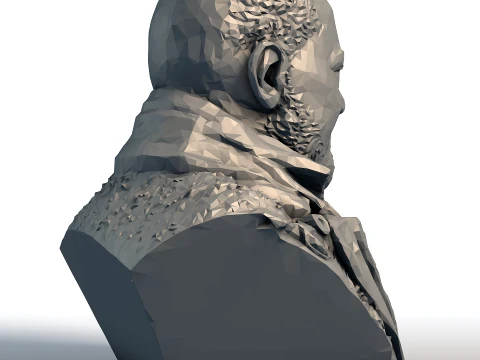 Laurence Fishburne Low Poly Bust - Morpheus Actor Sculpture - Geometric Hollywood Portrait 3D Print Model