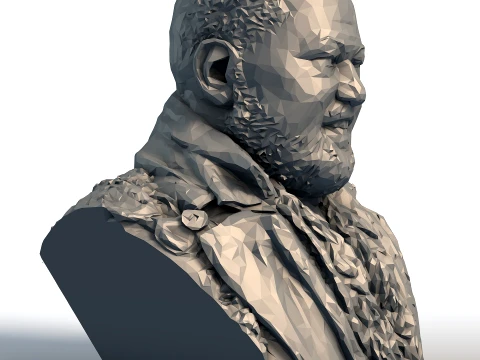 Laurence Fishburne Low Poly Bust - Morpheus Actor Sculpture - Geometric Hollywood Portrait 3D Print Model