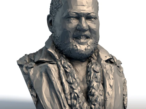 Laurence Fishburne Low Poly Bust - Morpheus Actor Sculpture - Geometric Hollywood Portrait 3D Print Model