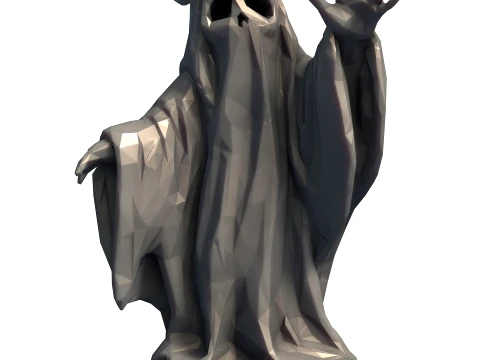 Low Poly Halloween Ghost - Geometric Ghost Sculpture - Minimalist Spooky Figure 3D Print Model