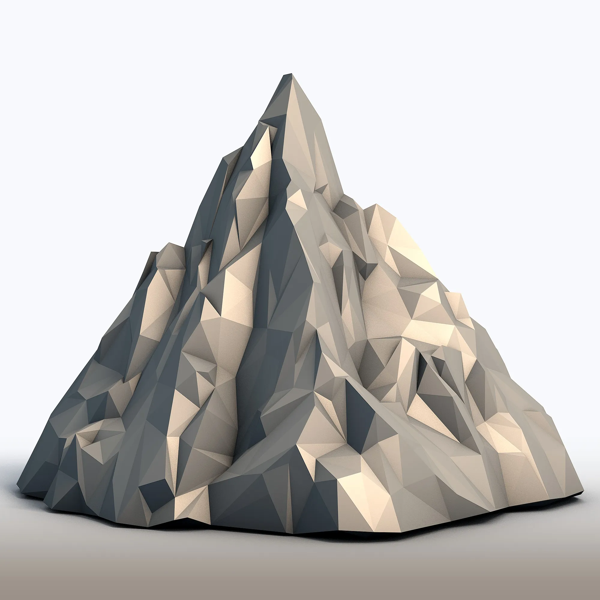 Low Poly Mountain - Geometric Landscape Model - Minimalist Terrain Sculpture 3D Print Model .c4d .max .obj .3ds .fbx .stl .blend 