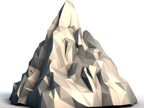 Low Poly Mountain - Geometric Landscape Model - Minimalist Terrain Sculpture 3D Print Model