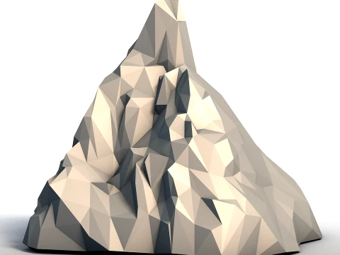 Low Poly Mountain - Geometric Landscape Model - Minimalist Terrain Sculpture 3D Print Model