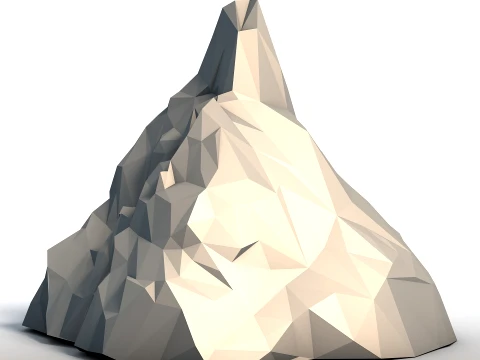 Low Poly Mountain - Geometric Landscape Model - Minimalist Terrain Sculpture 3D Print Model
