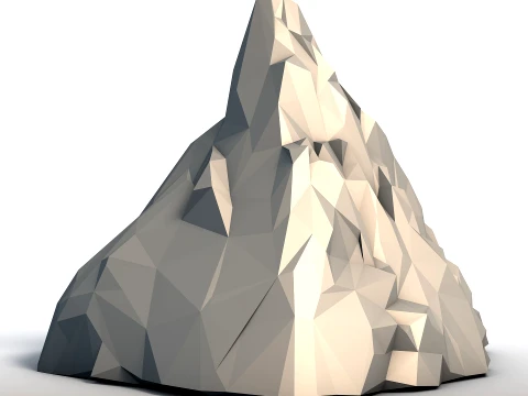 Low Poly Mountain - Geometric Landscape Model - Minimalist Terrain Sculpture 3D Print Model