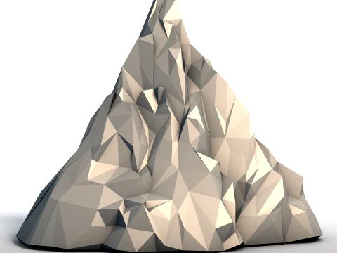 Low Poly Mountain - Geometric Landscape Model - Minimalist Terrain Sculpture 3D Print Model