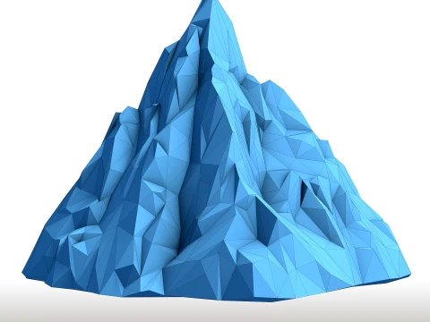 Low Poly Mountain - Geometric Landscape Model - Minimalist Terrain Sculpture 3D Print Model