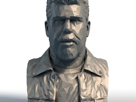 Ron Perlman Low Poly Bust - Escultura de actor de personaje - Retrato geom&eacute;trico de Hollywood Modelo de impresión 3D
