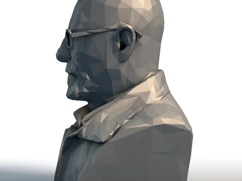 Walter White Bust - Breaking Bad Heisenberg Low Poly Sculpture - Chemistry Teacher Character Model 3D Print Model