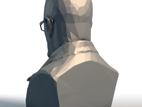 Walter White Bust - Breaking Bad Heisenberg Low Poly Sculpture - Chemistry Teacher Character Model 3D Print Model