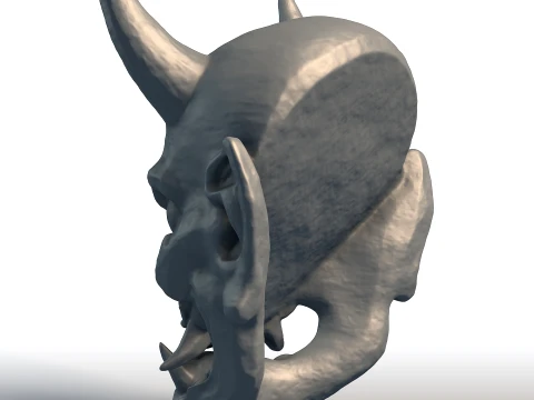 Maschera giapponese Hannya - Oni Demon Wall Art - Decorazione tradizionale asiatica per la casa Modello di stampa 3D