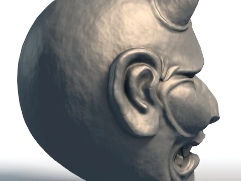 Japanese Hannya Mask - Traditional Oni Demon Art - Wall Decor Sculpture 3D Print Model