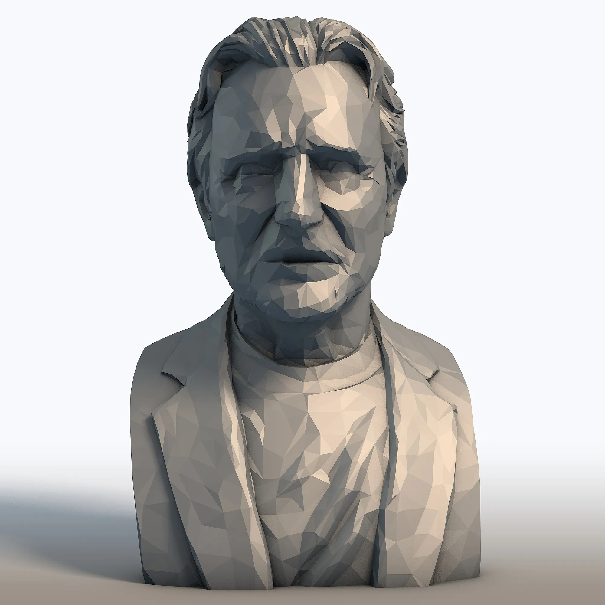 Liam Neeson Low Poly Bust - Actor Portrait Sculpture - Geometric Famous Actor Model 3D Print Model .c4d .max .obj .3ds .fbx .stl .blend