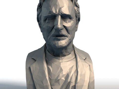 Busto de Liam Neeson Low Poly - Escultura de retrato de actor - Modelo geom&eacute;trico de actor famoso Modelo de impresión 3D