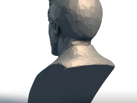 Liam Neeson Low Poly Bust - Actor Portrait Sculpture - Geometric Famous Actor Model 3D Print Model