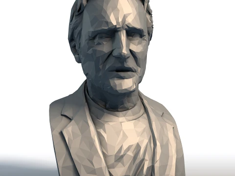 Liam Neeson Low Poly Bust - Actor Portrait Sculpture - Geometric Famous Actor Model 3D Print Model