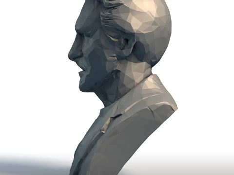 Liam Neeson Low Poly Bust - Actor Portrait Sculpture - Geometric Famous Actor Model 3D Print Model