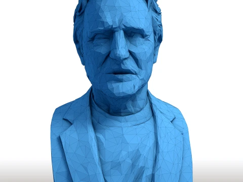 Liam Neeson Low Poly Bust - Actor Portrait Sculpture - Geometric Famous Actor Model 3D Print Model