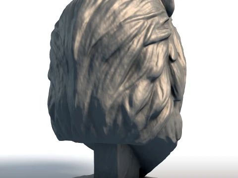 Escultura de busto de le&atilde;o - est&aacute;tua majestosa de gato grande - modelo de cabe&ccedil;a de animal selvagem Modelo de Impressão 3D