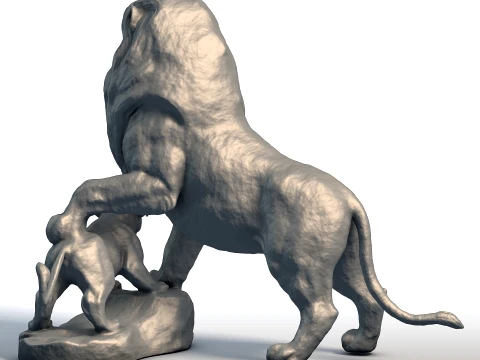 Lion King Sculpture - Majestic Big Cat Statue - Royal Animal Bust for 3D Printing 3D Print Model