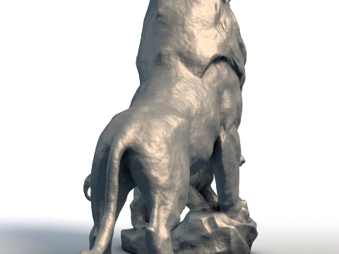 Lion King Sculpture - Majestic Big Cat Statue - Royal Animal Bust for 3D Printing 3D Print Model