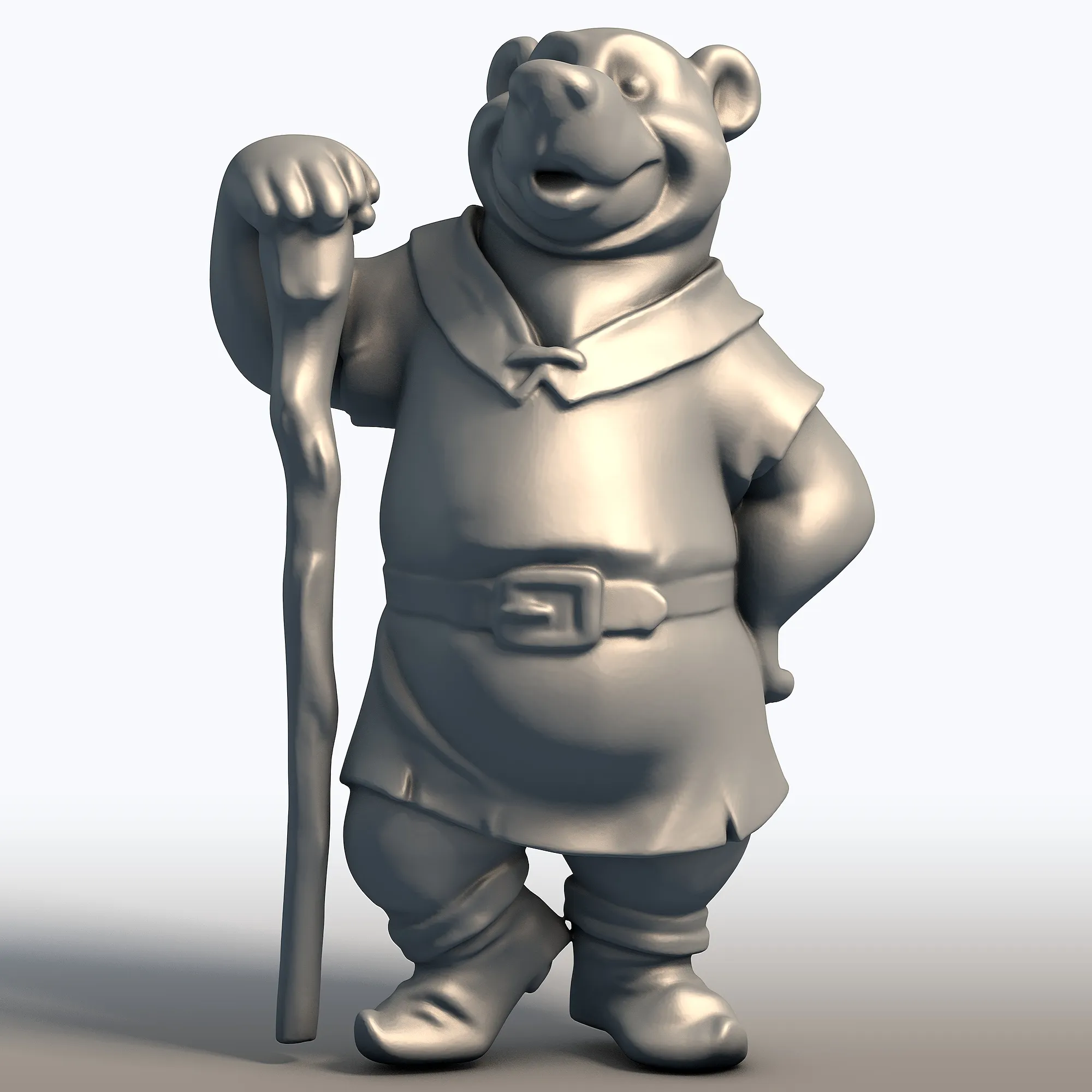 Little John scultura Robin Hood compagno fedele personaggio Merry Men Modello di stampa 3D .c4d .max .obj .3ds .fbx .stl .blend 