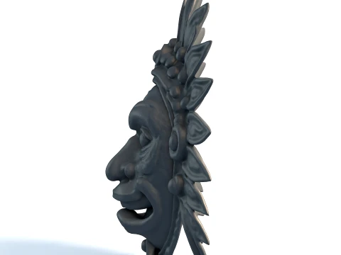 Maya Ceremonial Mask - Ancient Tribal Artifact - Printable Cultural Sculpture 3D Print Model