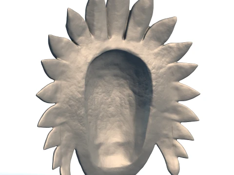 Maya Ceremonial Mask - Ancient Tribal Artifact - Printable Cultural Sculpture 3D Print Model