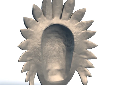 Maya Ceremonial Mask - Ancient Tribal Artifact - Printable Cultural Sculpture 3D Print Model