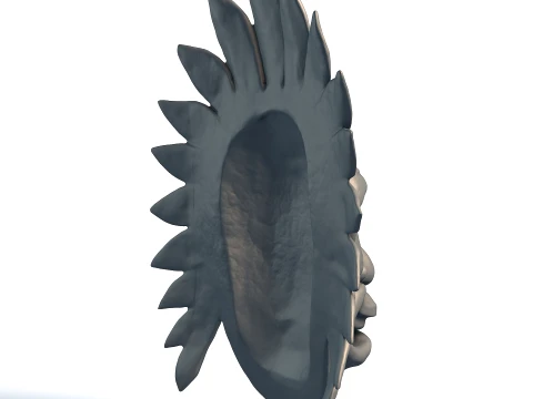 Maya Ceremonial Mask - Ancient Tribal Artifact - Printable Cultural Sculpture 3D Print Model