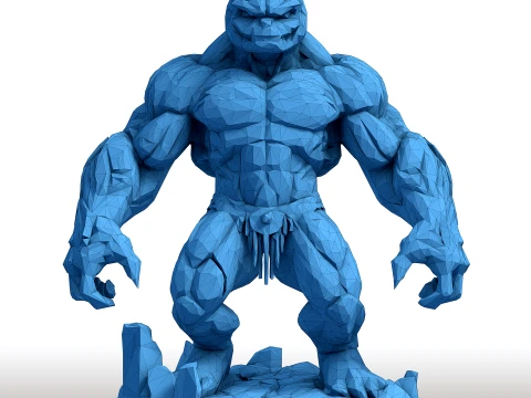 Pumpkin Head Bodybuilder - Muscular Figurine Low Poly - Halloween Fitness Sculpture 3D Print Model