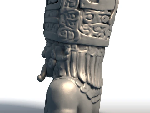 Tlaloc Aztec God Bust Deity of Rain Thunder Mesoamerican Storm Sculpture 3D Print Model