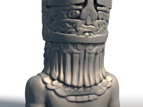 Tlaloc Aztec God Bust Deity of Rain Thunder Mesoamerican Storm Sculpture 3D Print Model