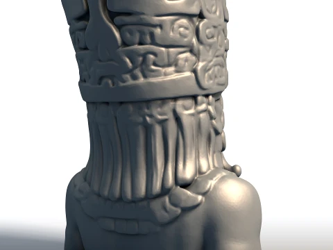 Tlaloc Aztec God Bust Deity of Rain Thunder Mesoamerican Storm Sculpture 3D Print Model
