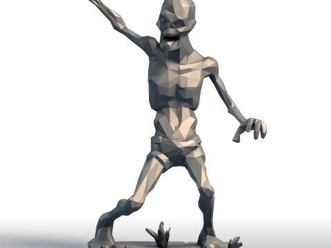 Low Poly Zombie - Escultura geom&eacute;trica de muertos vivientes - Modelo de terror imprimible Modelo de impresión 3D