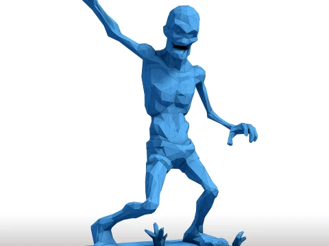 低ポリゾンビ - 幾何学的なアンデッド彫刻 - 印刷可能なホラーモデル 3Dプリントモデル