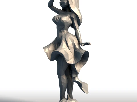 Strega impertinente con zucca Giocosa scultura di Halloween Strega stravagante in abito da zucca Modello di stampa 3D