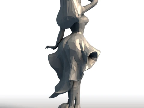 Strega impertinente con zucca Giocosa scultura di Halloween Strega stravagante in abito da zucca Modello di stampa 3D