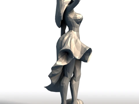 Strega impertinente con zucca Giocosa scultura di Halloween Strega stravagante in abito da zucca Modello di stampa 3D