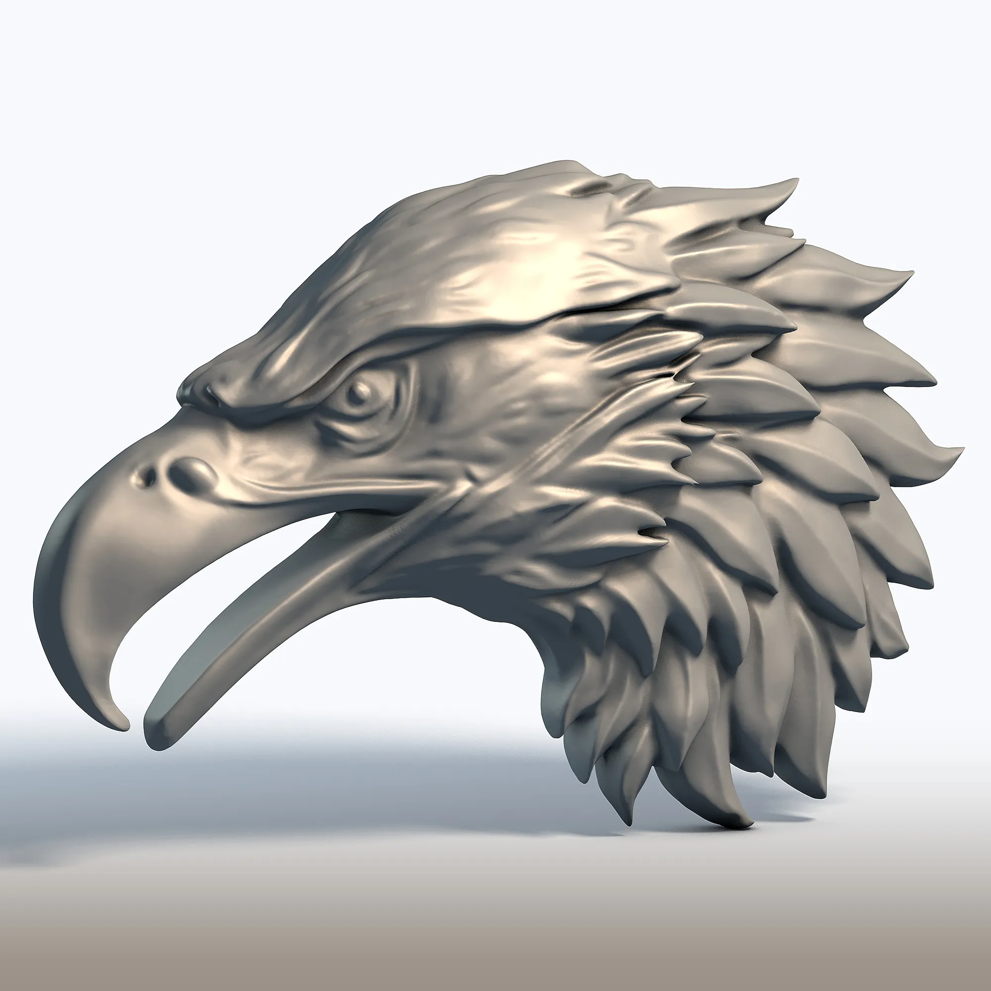Eagle Head Sculpture Majestic Bird of Prey Bust Symbol of Freedom Power 3D Print Model .c4d .max .obj .3ds .fbx .stl .blend 