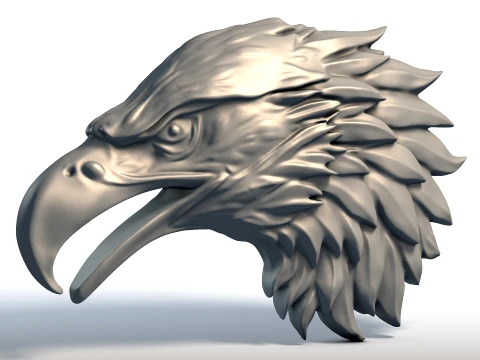 Eagle Head Sculpture Majestic Bird of Prey Bust Symbol of Freedom Power 3D Print Model