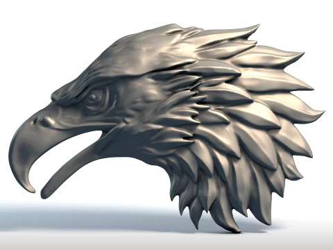 Eagle Head Sculpture Majestic Bird of Prey Bust Symbol of Freedom Power 3D Print Model