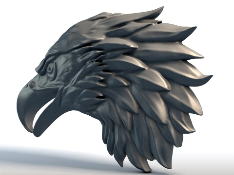 Eagle Head Sculpture Majestic Bird of Prey Bust Symbol of Freedom Power 3D Print Model