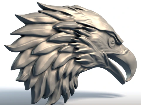 Eagle Head Sculpture Majestic Bird of Prey Bust Symbol of Freedom Power 3D Print Model
