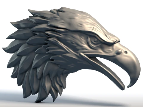 Eagle Head Sculpture Majestic Bird of Prey Bust Symbol of Freedom Power 3D Print Model