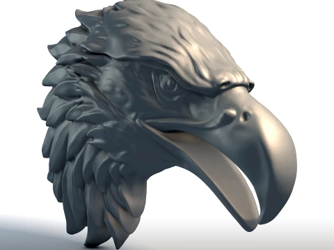 Eagle Head Sculpture Majestic Bird of Prey Bust Symbol of Freedom Power 3D Print Model