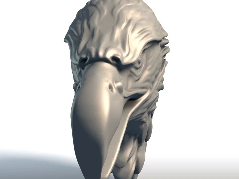 Eagle Head Sculpture Majestic Bird of Prey Bust Symbol of Freedom Power 3D Print Model
