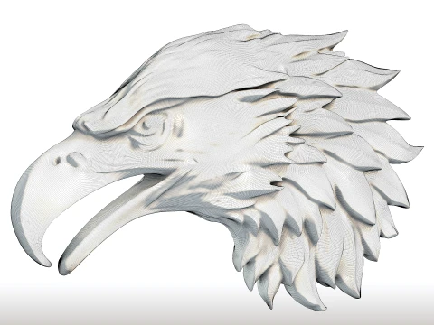 Eagle Head Sculpture Majestic Bird of Prey Bust Symbol of Freedom Power 3D Print Model